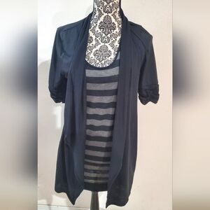 Delirious Los Angeles striped grey and black Tunic dress